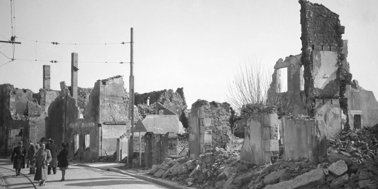 Oradour-sur-Glane, a  town whose people were massacred by the SS Panzer Division Das Reich