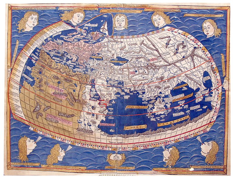 Recreation of Ptolemy's world map by Nicholas Germanus, 1482