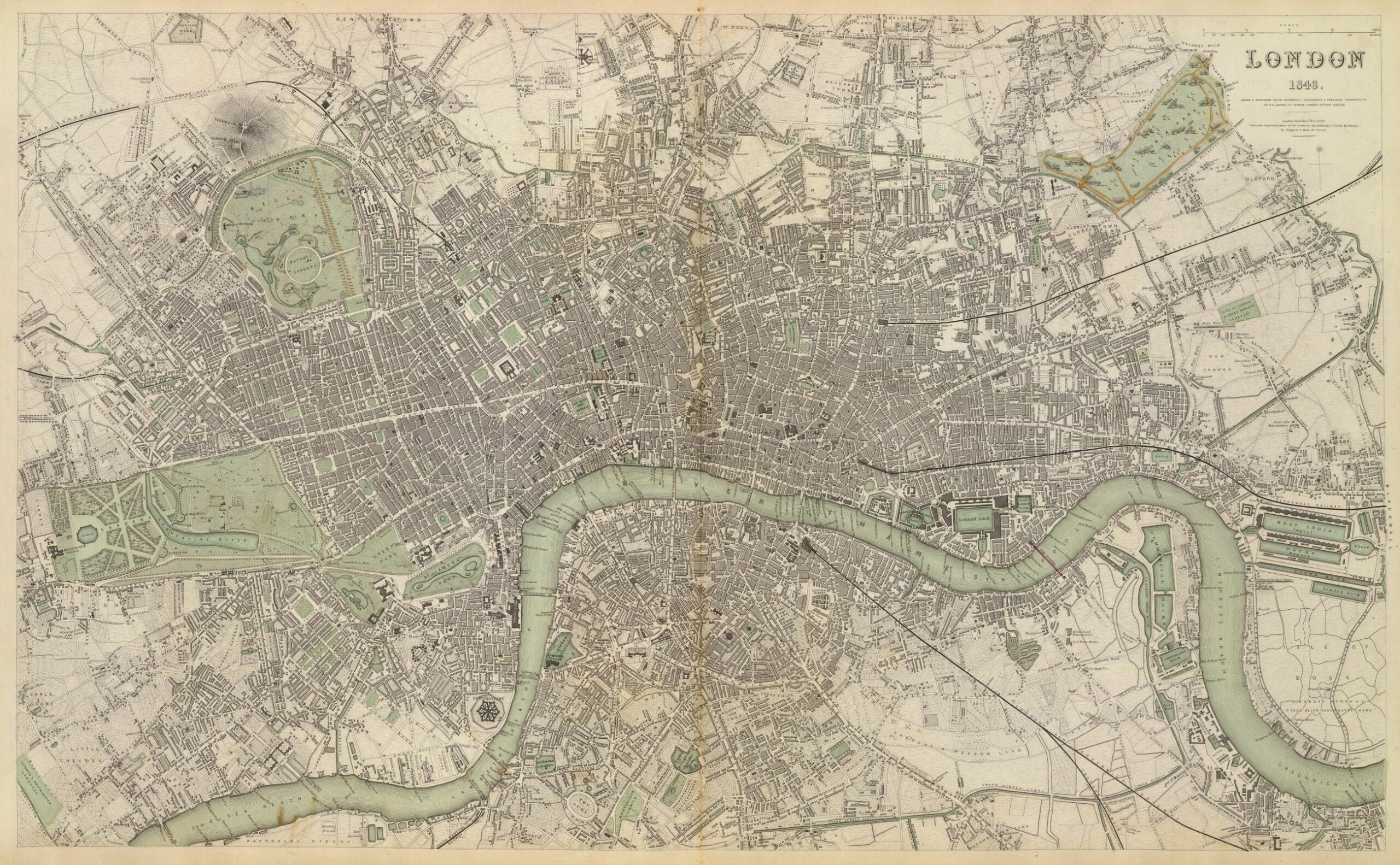 Map of London, 1843 - Framed Print - Image 5