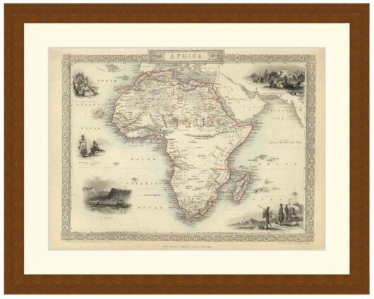Map of Africa, 1851 - Framed Print