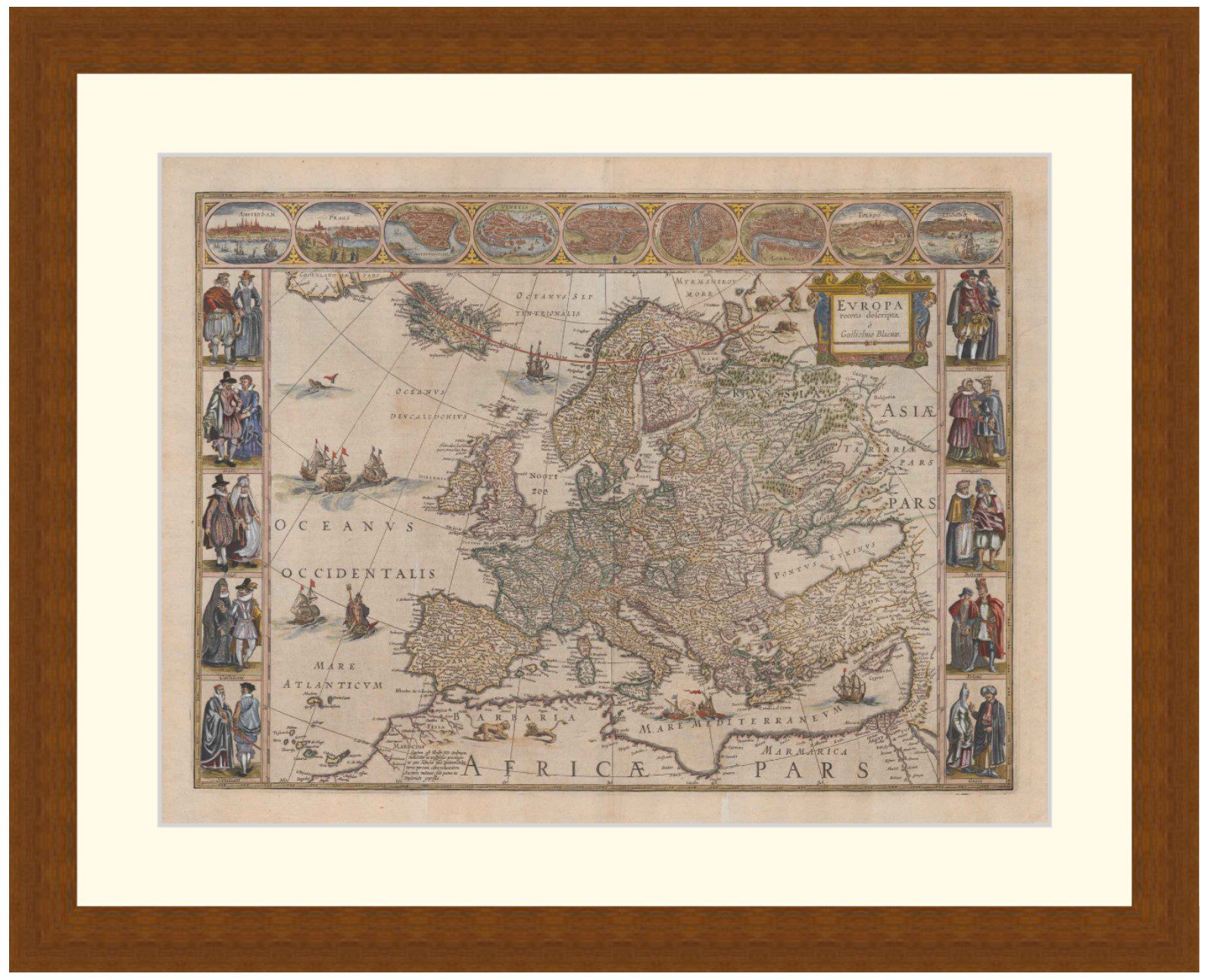 Map of Europe, 1662 - Framed Print