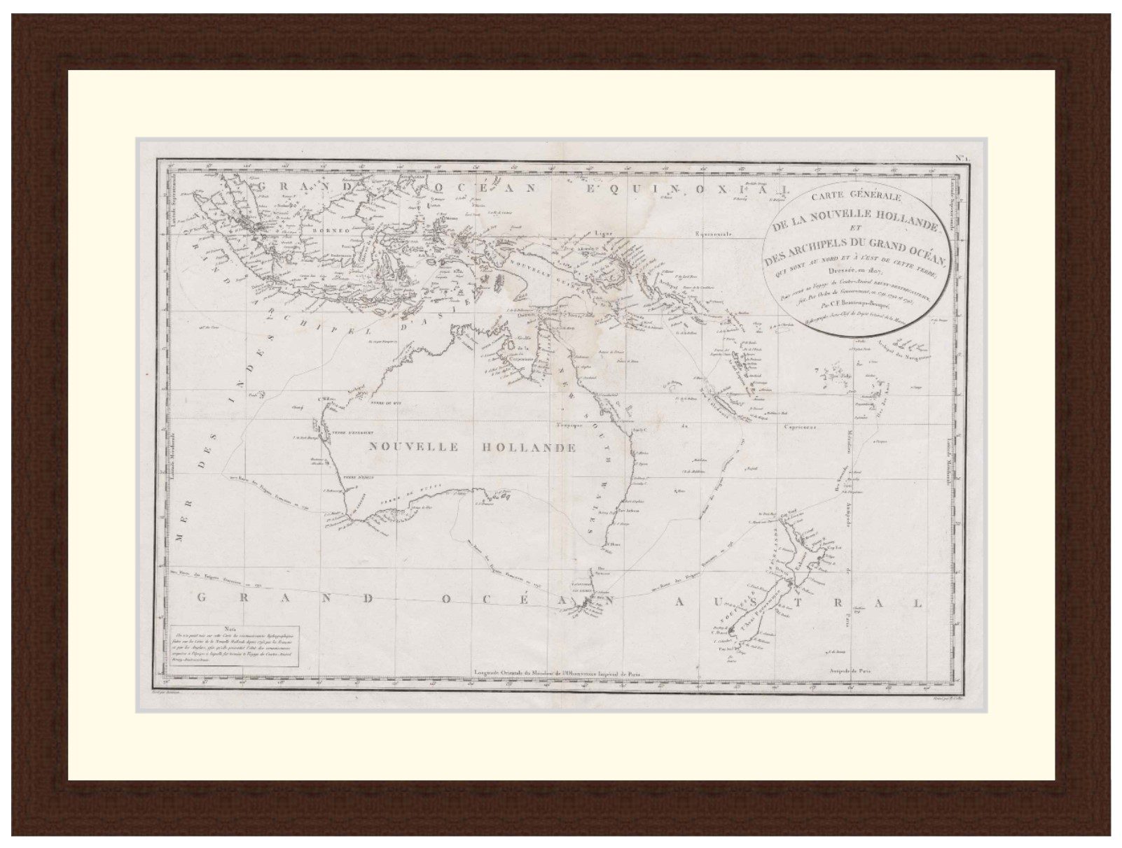 Map of Australia, 1807 - Framed Print