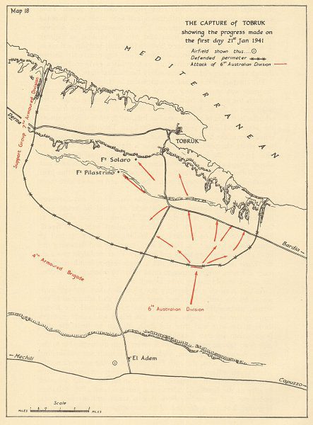 Capture of Tobruk Map Jan 1941