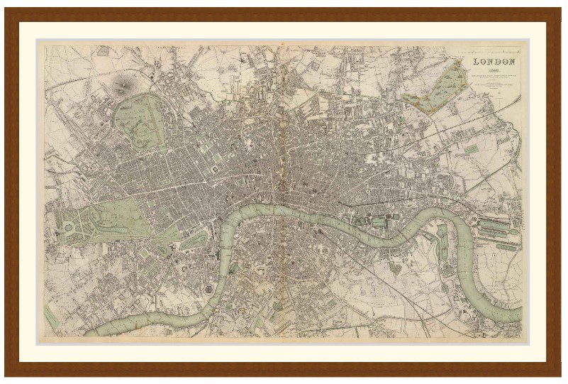 Map of London, 1843 - Framed Print - Image 3