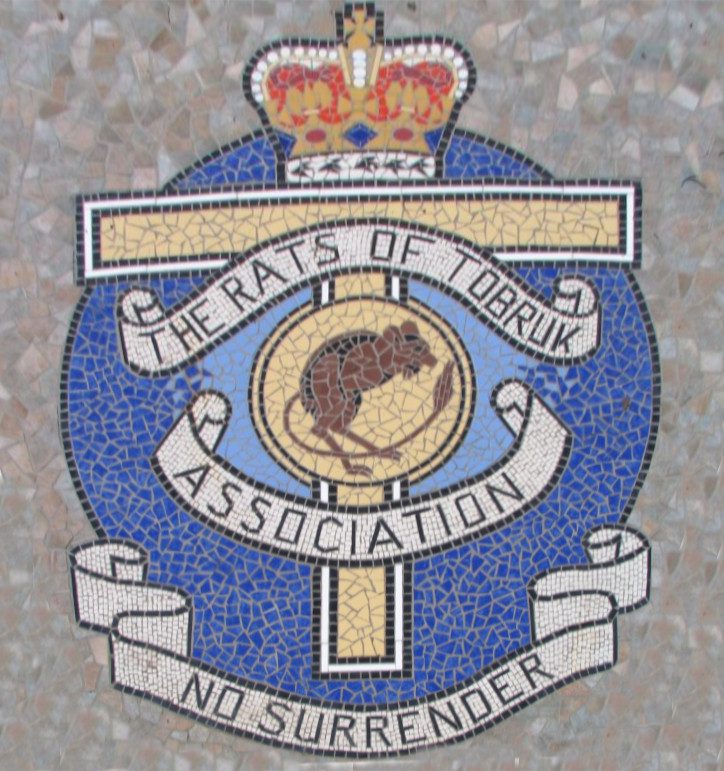 Mosaic at the foot of the Rats of Tobruk Memorial, Queen's Park, Mackay, Queensland.
