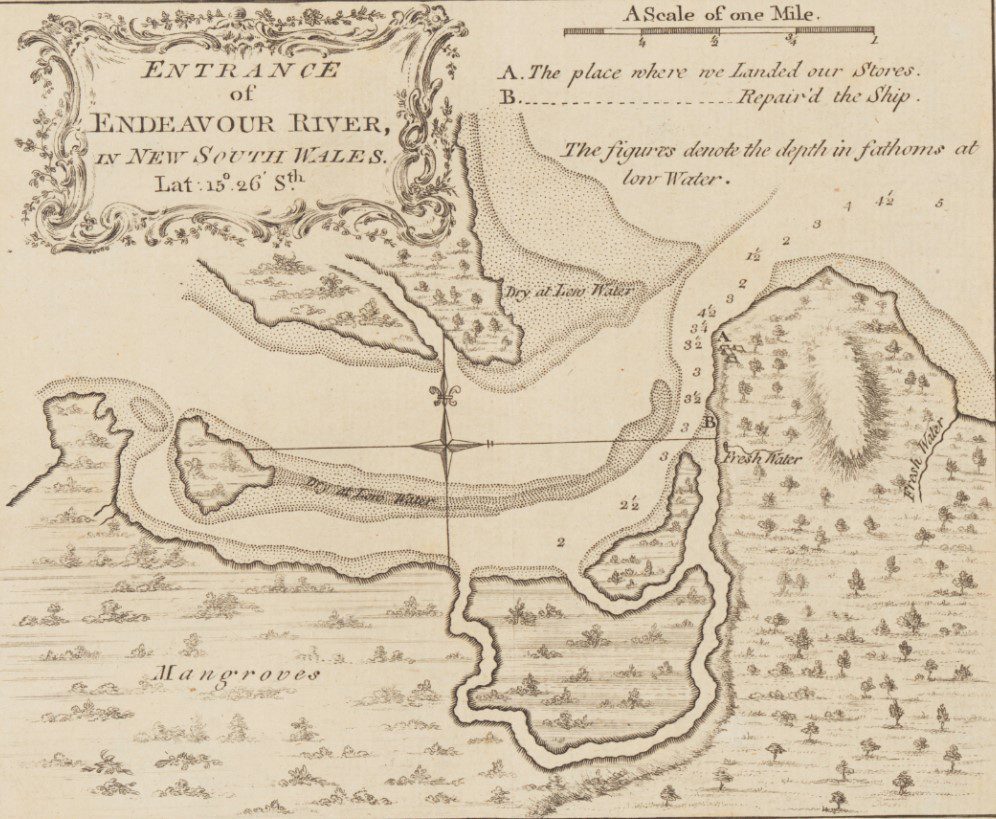 Entrance of Endeavour River, as Mapped by James Cook, 1848 - Framed Print - Image 5