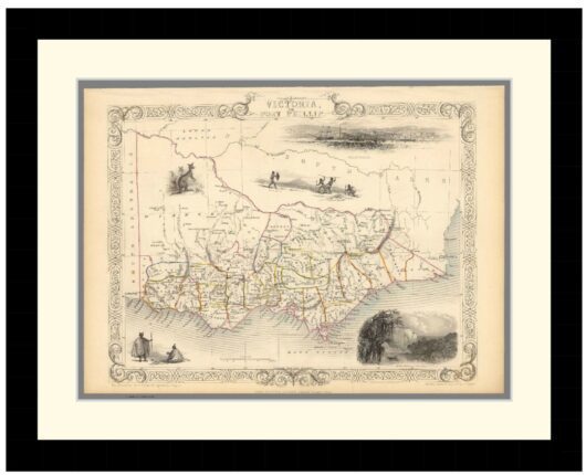 Early Map of Victoria, 1851 - Framed Print