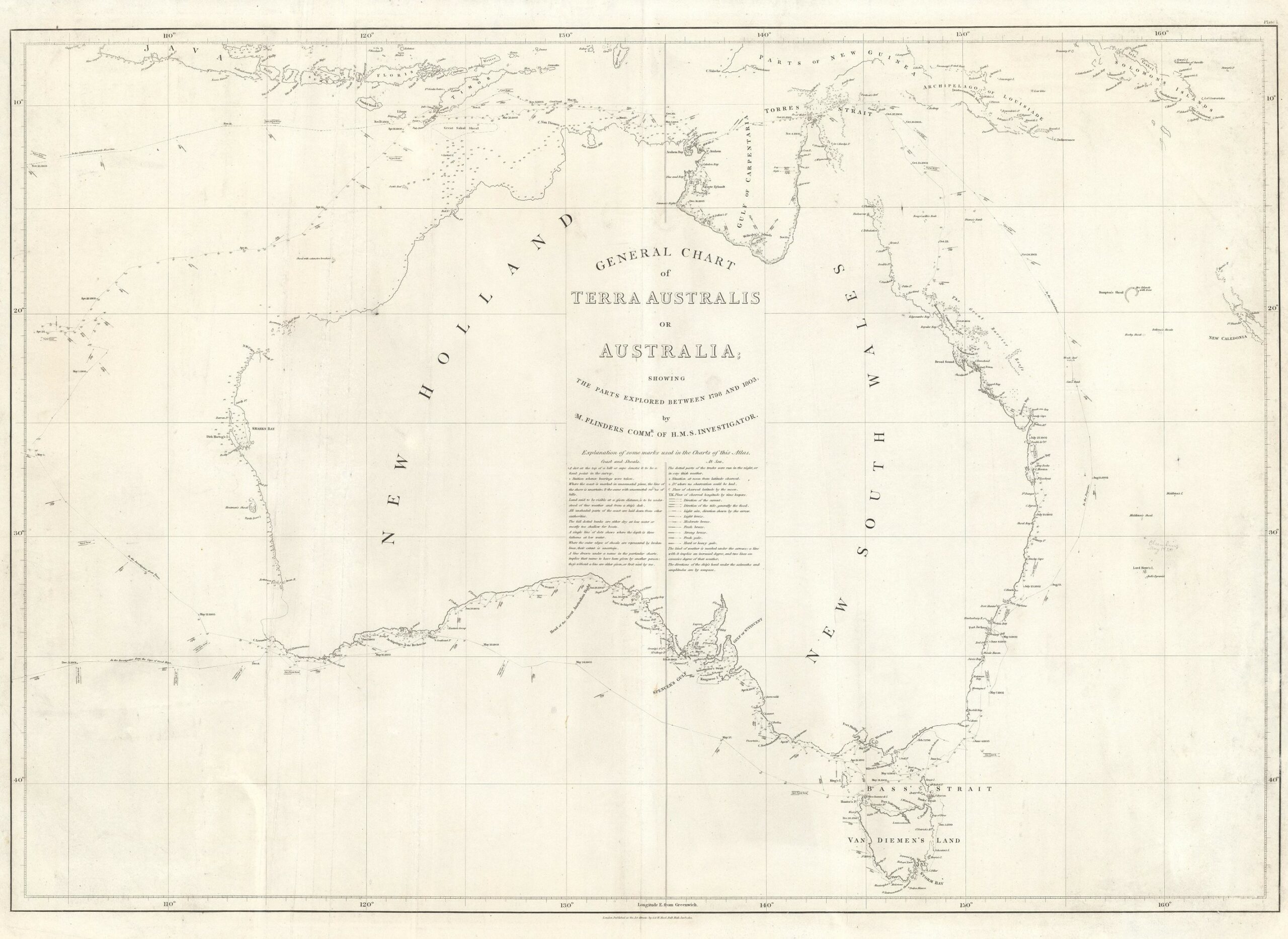 General chart of Terra Australis or Australia, 1814 - Framed Print - Image 5