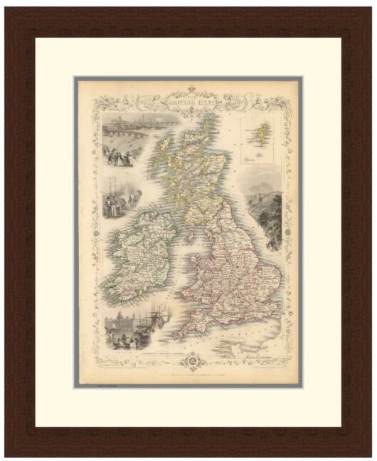 Map of the British Isles, 1851 - Framed Print