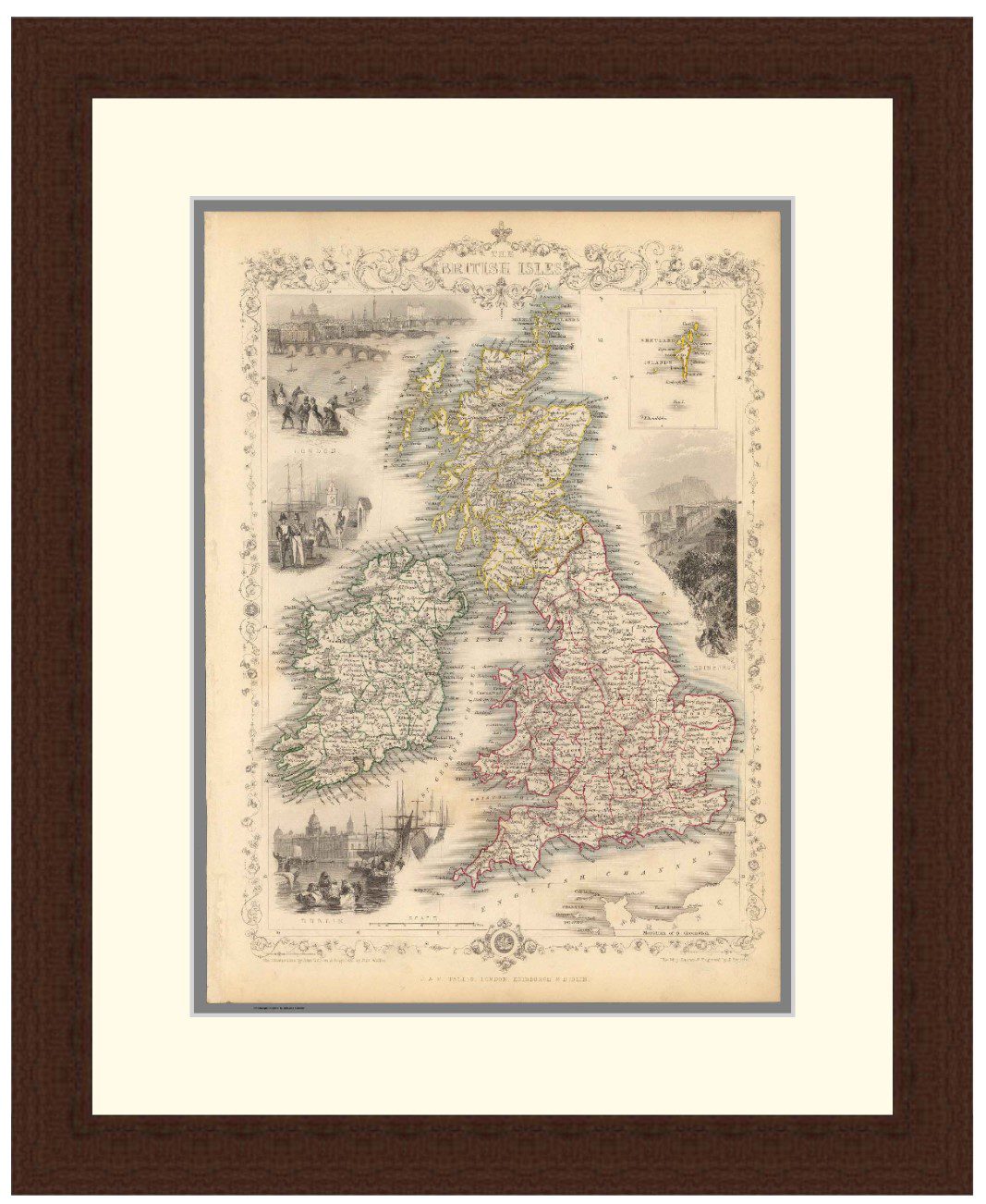 Map of the British Isles, 1851 - Framed Print