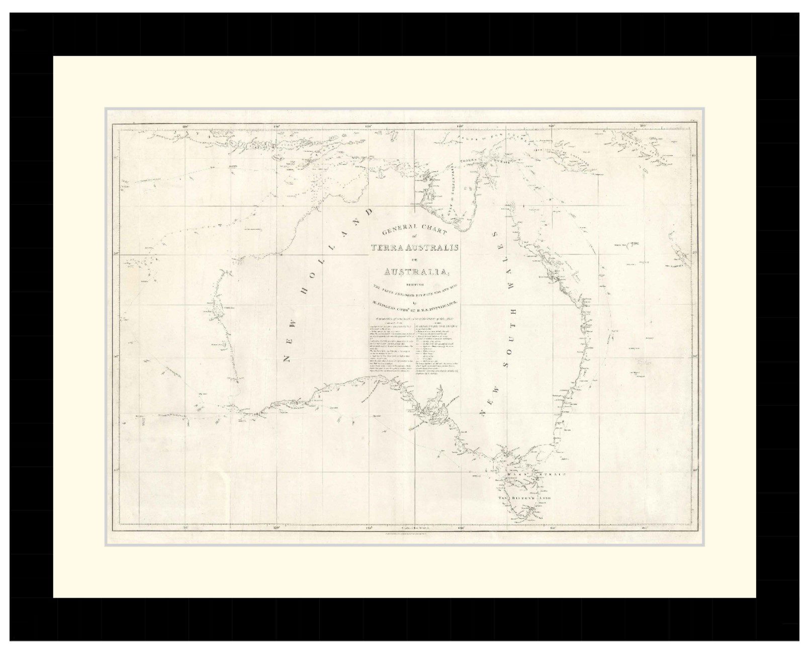 General chart of Terra Australis or Australia, 1814 - Framed Print - Image 4