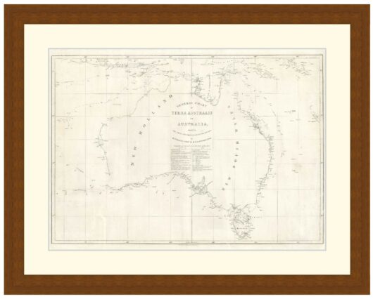 General chart of Terra Australis or Australia, 1814 - Framed Print