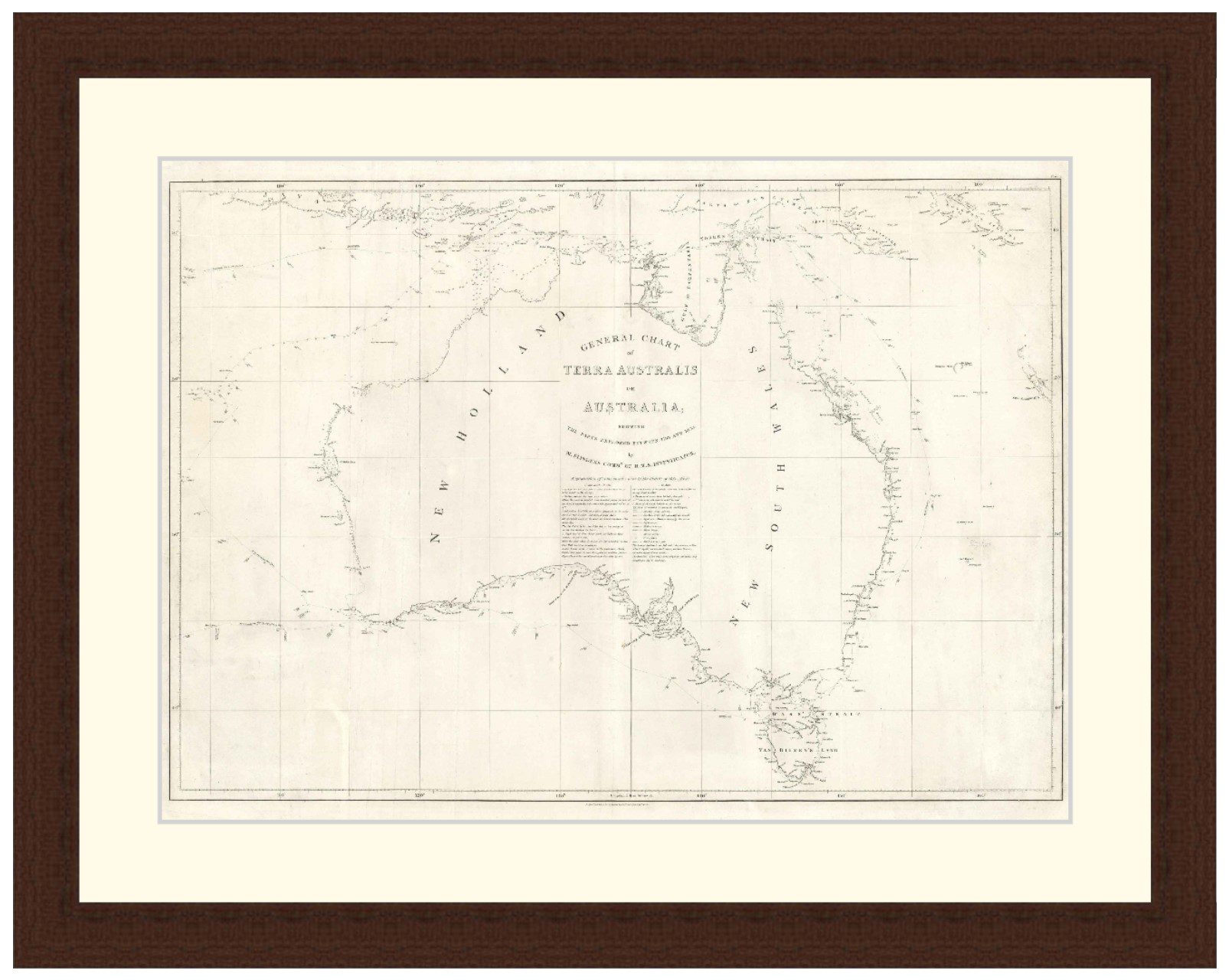 General chart of Terra Australis or Australia, 1814 - Framed Print - Image 3