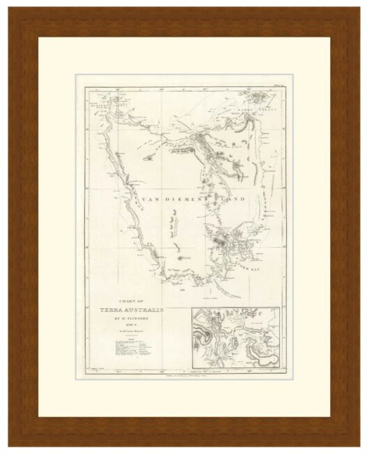 Map of Tasmania or Van Diemens Land, 1814 - Framed Print