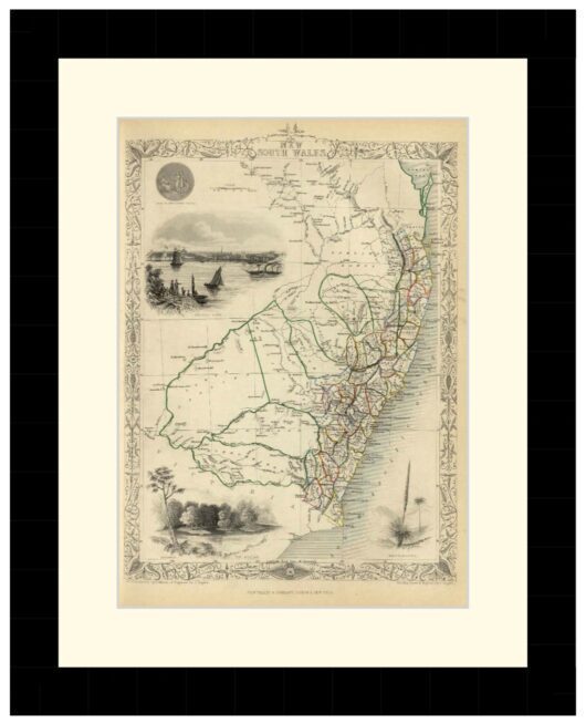 Map of New South Wales, 1851 - Framed Print