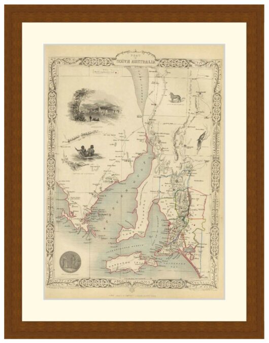Map of South Australia, 1851 - Framed Print