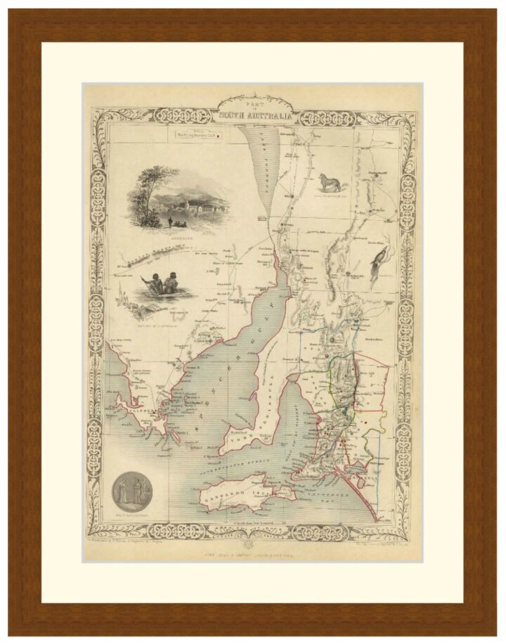 Annotation 2021-09-07 225032 LB Map of South Australia, 1851 - Framed Print