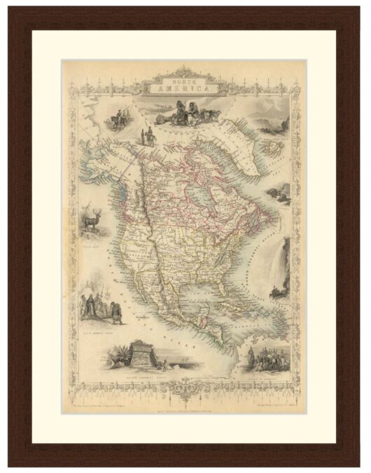 Map of North America, 1851 - Framed Print