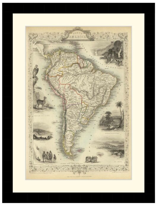 Map of South America, 1851 - Framed Print