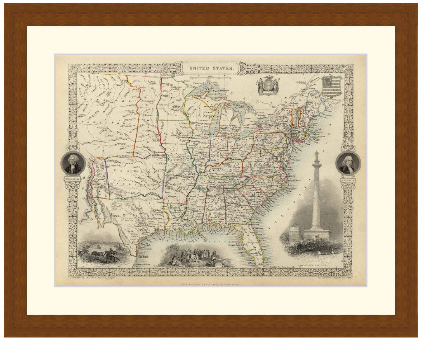 Map of the United States, 1851 - Framed Print - Image 2