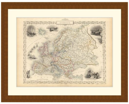 Map of Europe, 1851 - Framed Print
