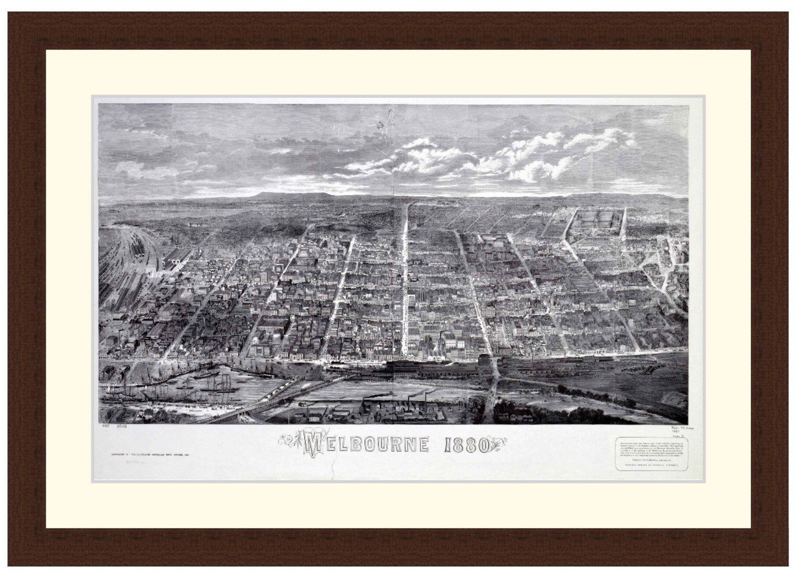 Map of Melbourne, 1880 - Framed Print - Image 3