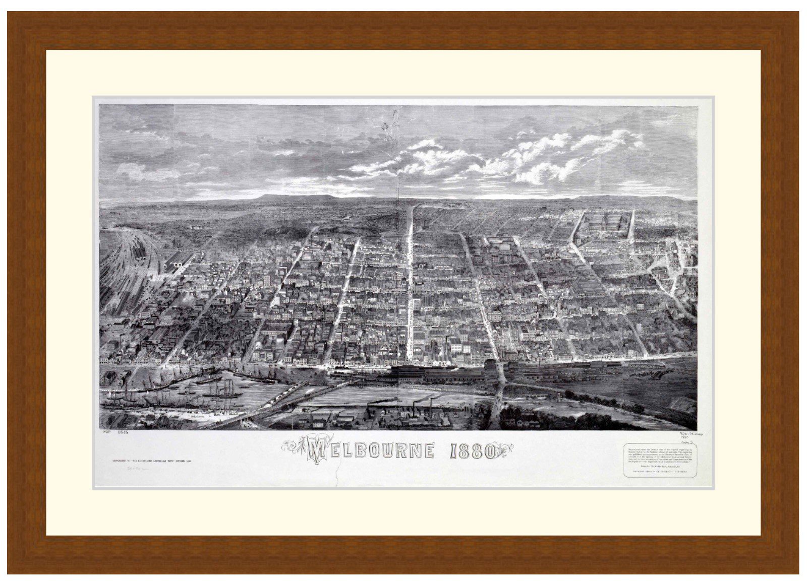 Map of Melbourne, 1880 - Framed Print - Image 2