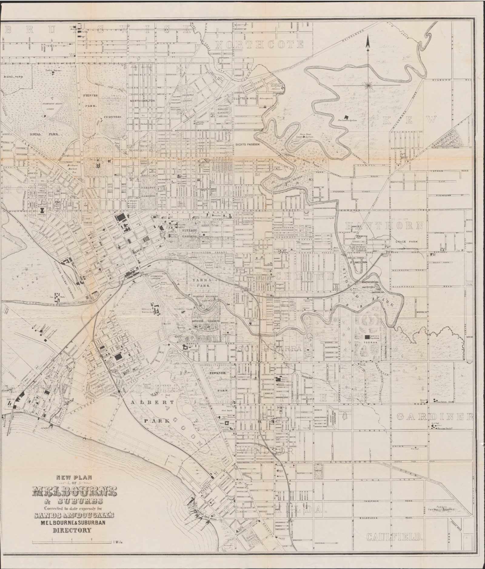 Map of Melbourne and suburbs, 1874 - Framed Print - Image 5