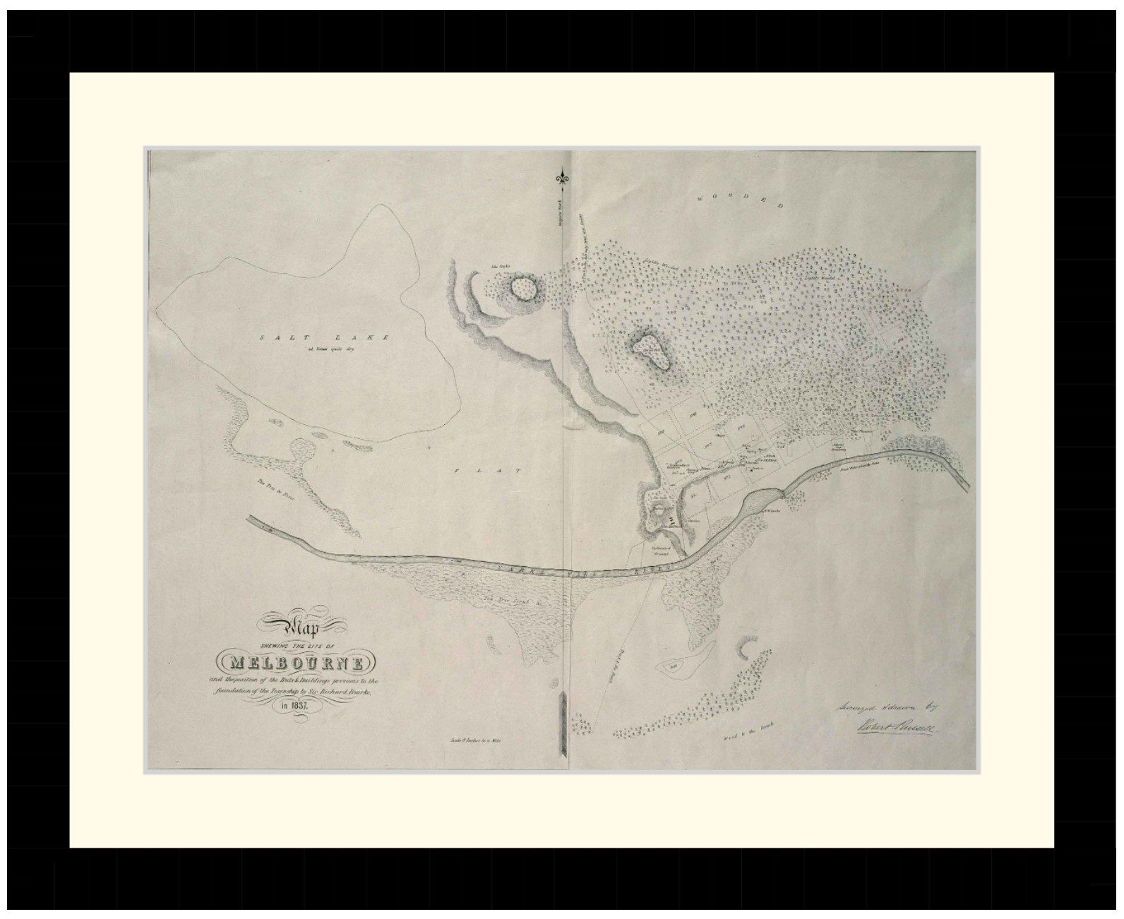 Map of Melbourne showing land and settlements, 1837 - Framed Print - Image 4