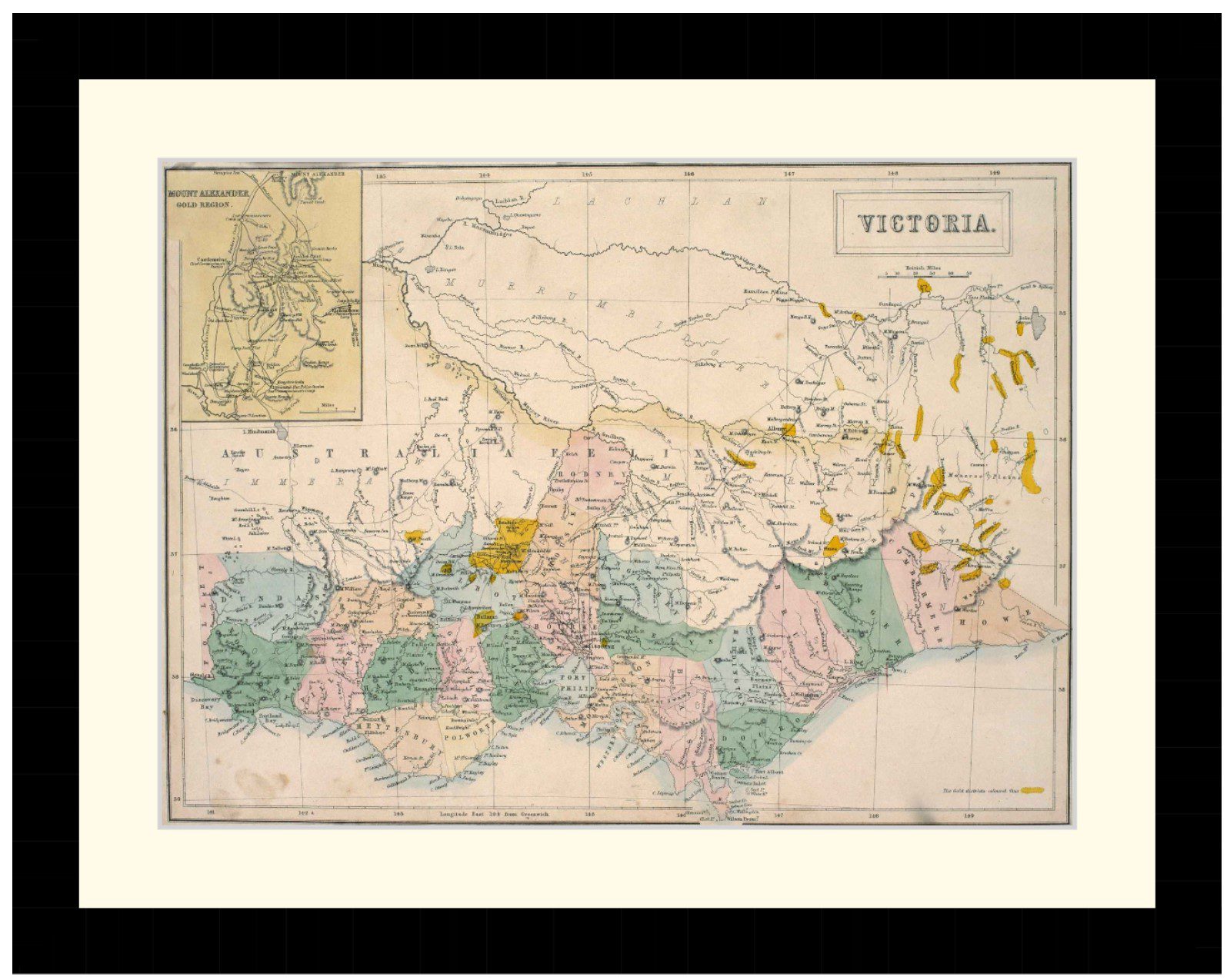 Map of Victoria, 1853 - Framed Print - Image 2