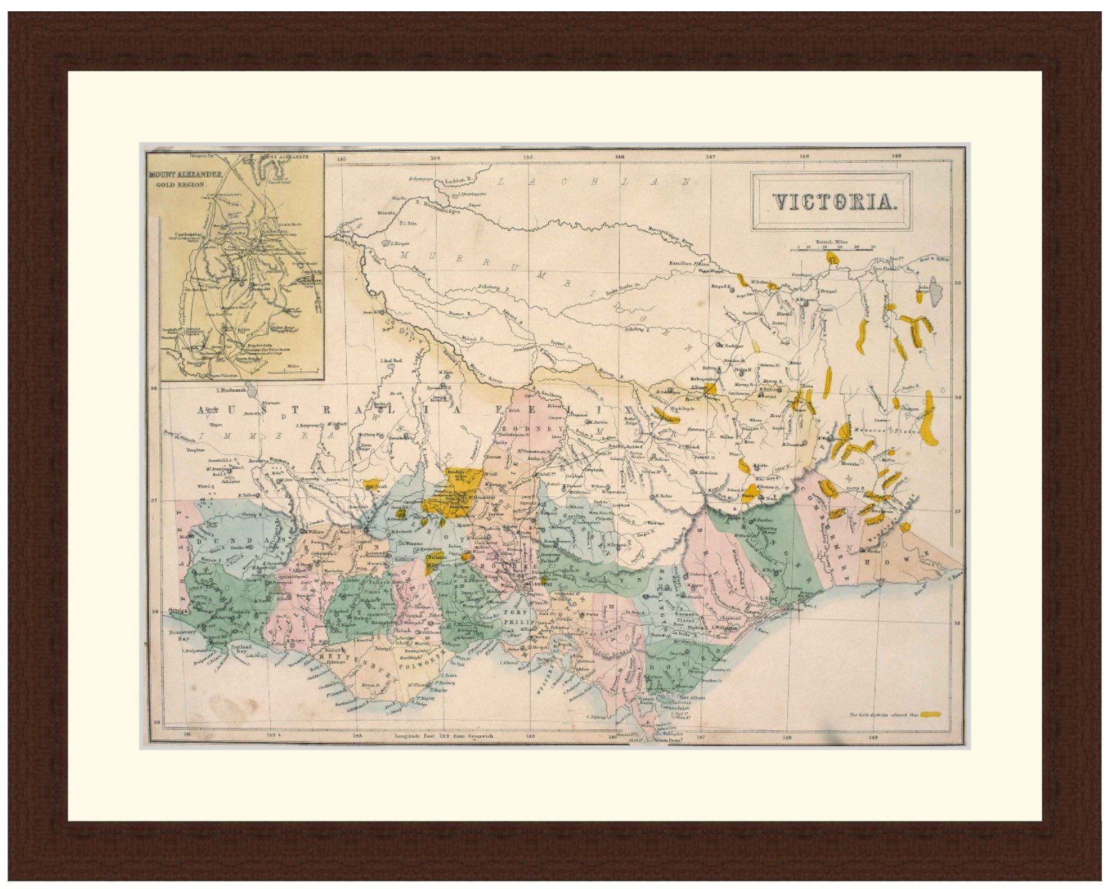 Map of Victoria, 1853 - Framed Print - Image 3
