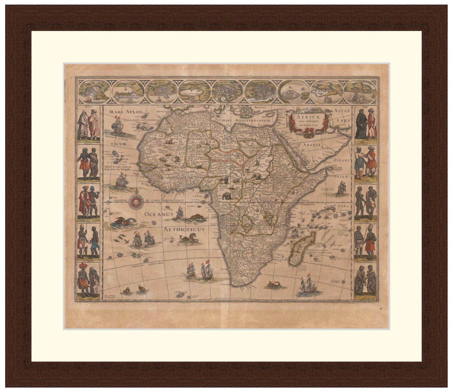 Map of Africa, 1635 - Framed Print