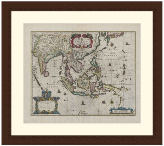 Map of India, 1649 - Framed Print