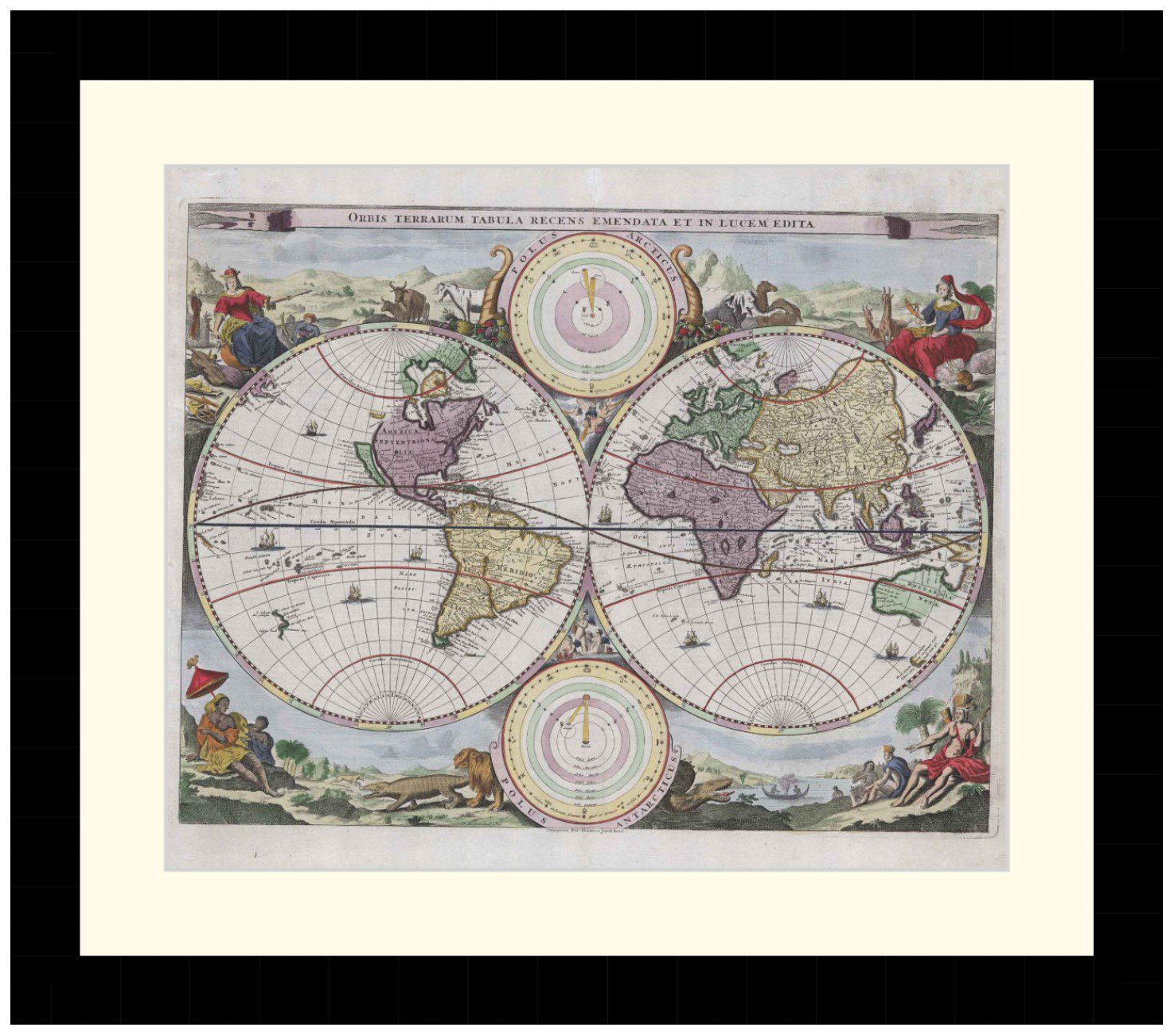 Map of the World, 1663 - Framed Print - Image 4