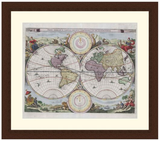 Map of the World, 1663 - Framed Print