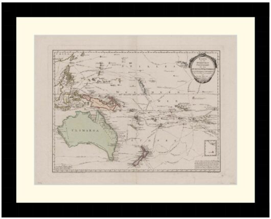 Map of Islands of the Pacific, 1795 - Framed Print