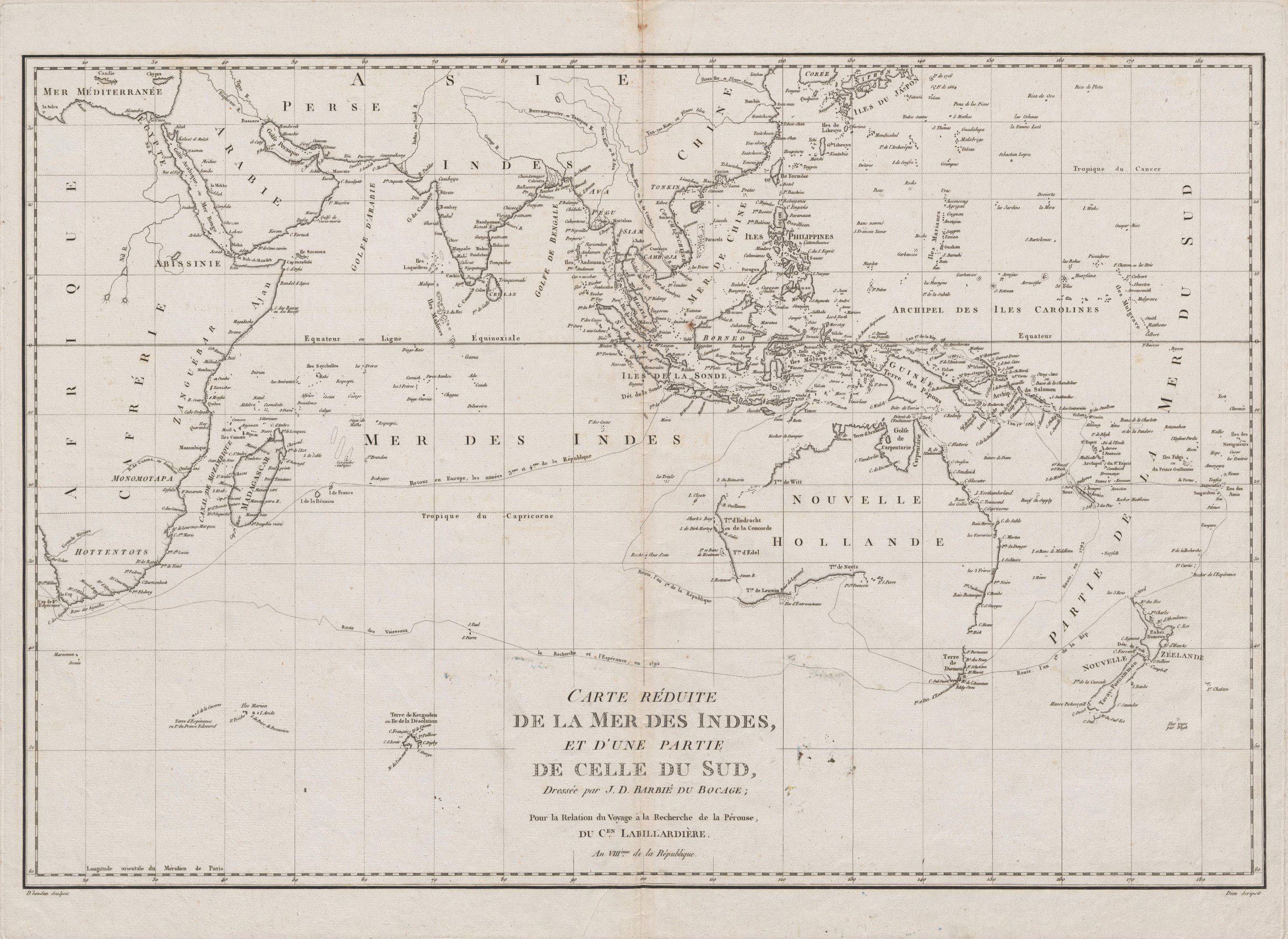Map of Indian Ocean, 1799 - Framed Print - Image 5