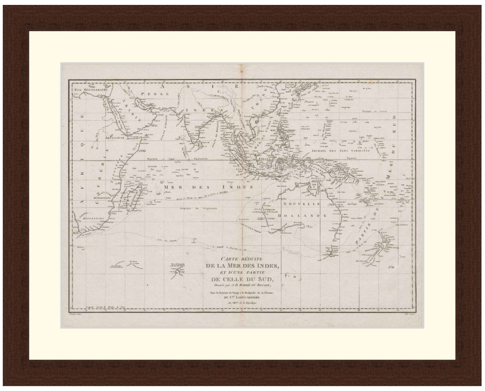Map of Indian Ocean, 1799 - Framed Print - Image 4