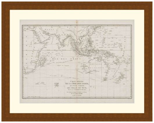 Map of Indian Ocean, 1799 - Framed Print