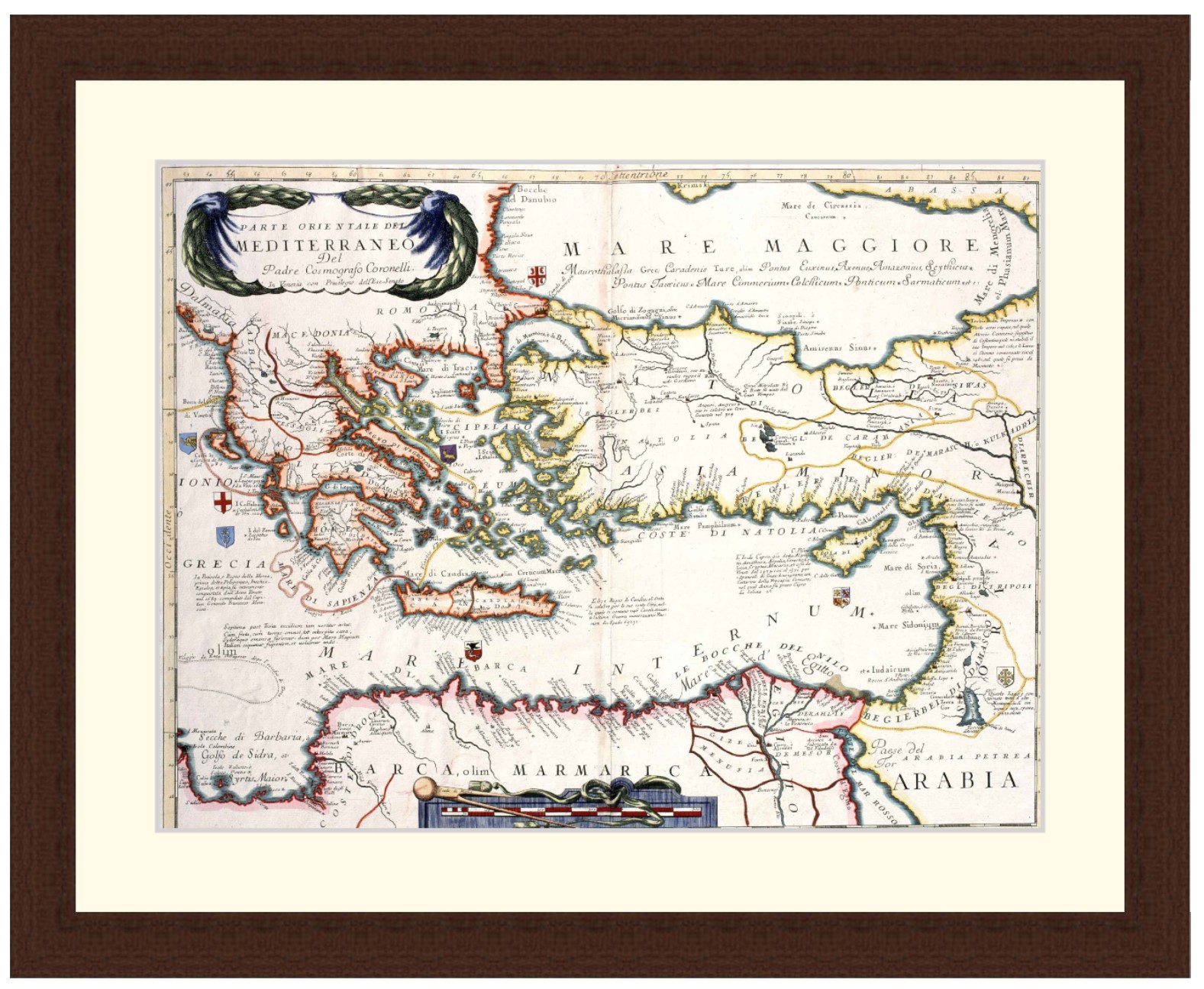 Greece, Turkey and Eastern Mediterranean Map, 1691 - Framed Print - Image 3
