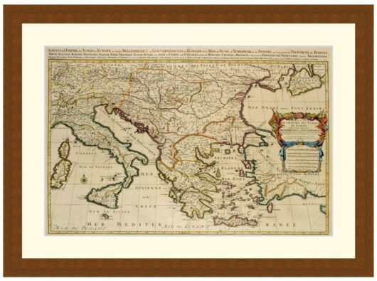 Mediterranean Map, c1700 - Framed Print