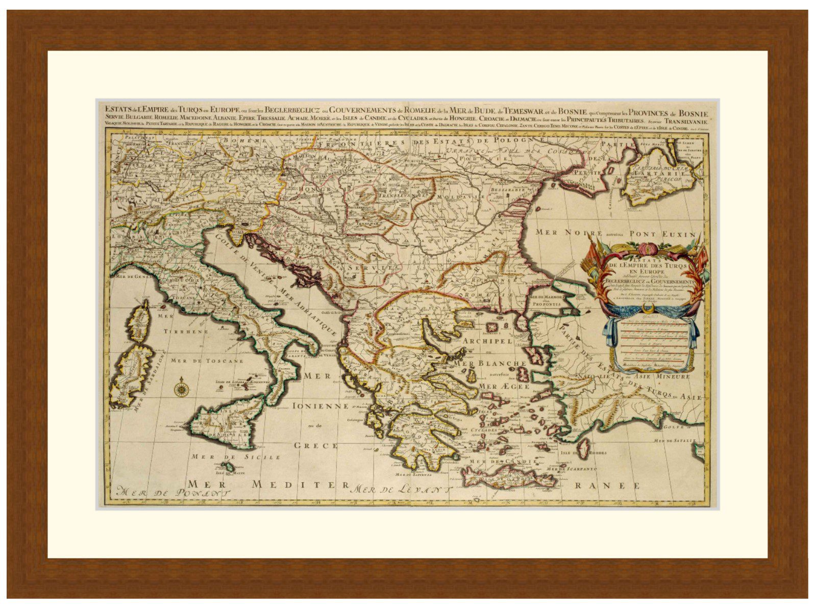 Mediterranean Map, c1700 - Framed Print