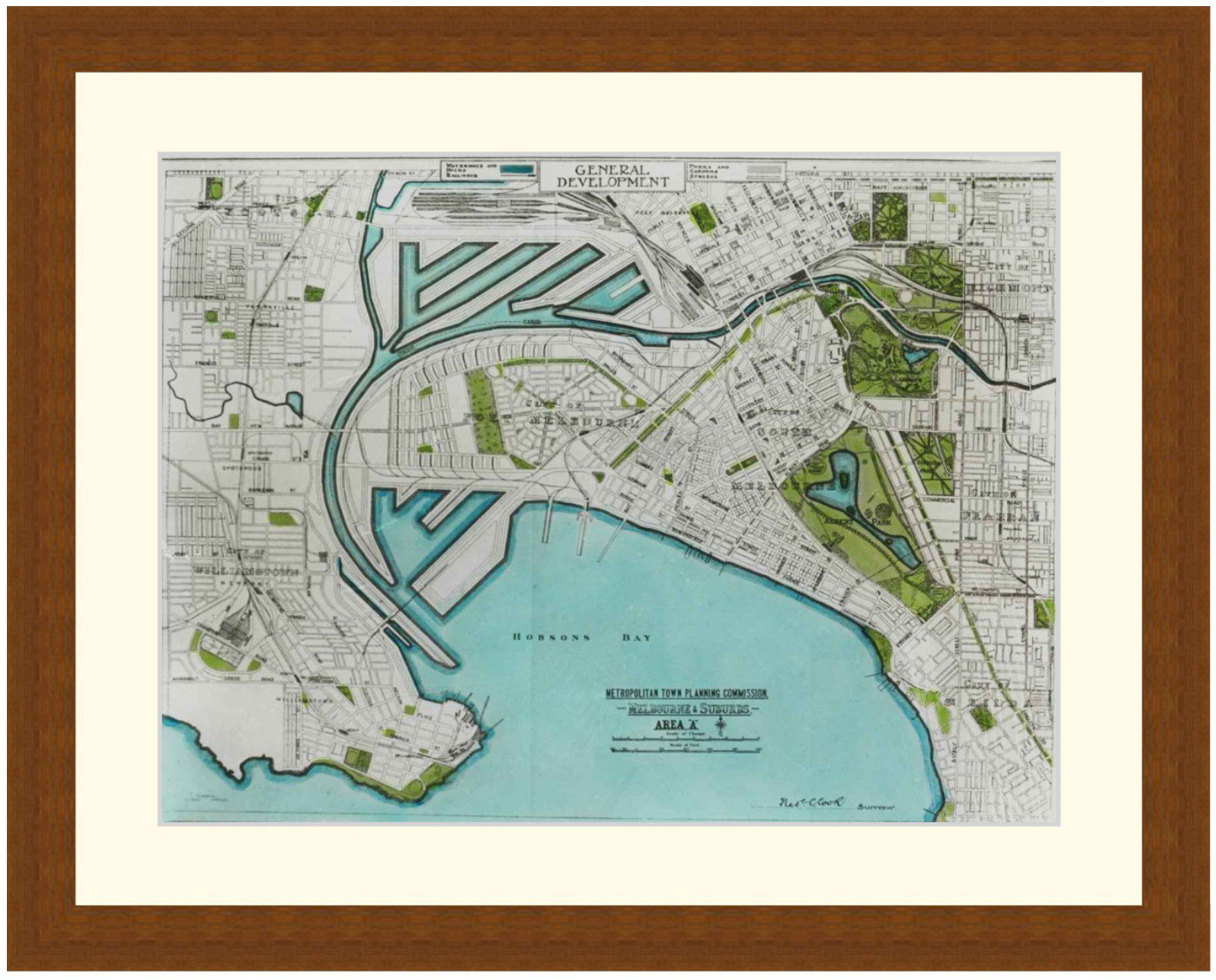Map of Inner Melbourne, 1950's - Framed Print - Image 3