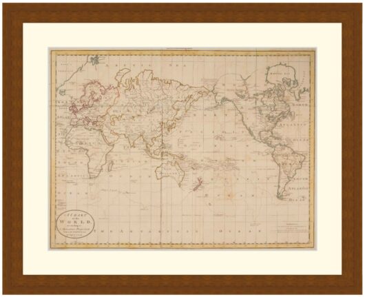 World Map showing the latest discoveries of Capt. Cook, 1785 - Framed Print