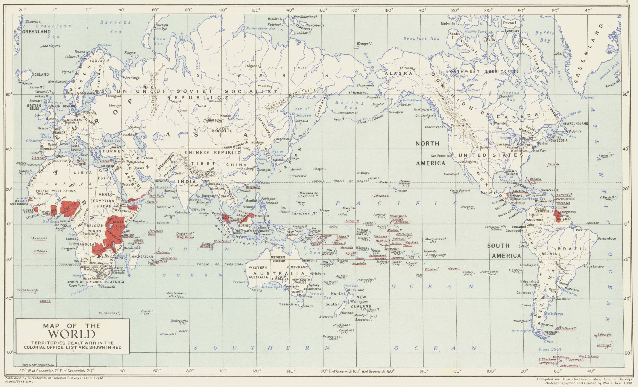 Map of the world, 1948. - Framed Print - Image 5
