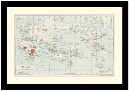 Map of the world, 1948. - Framed Print