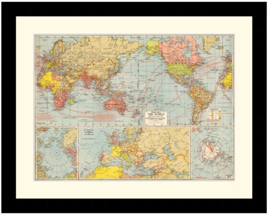 Map of the world, 1956 - Framed Print