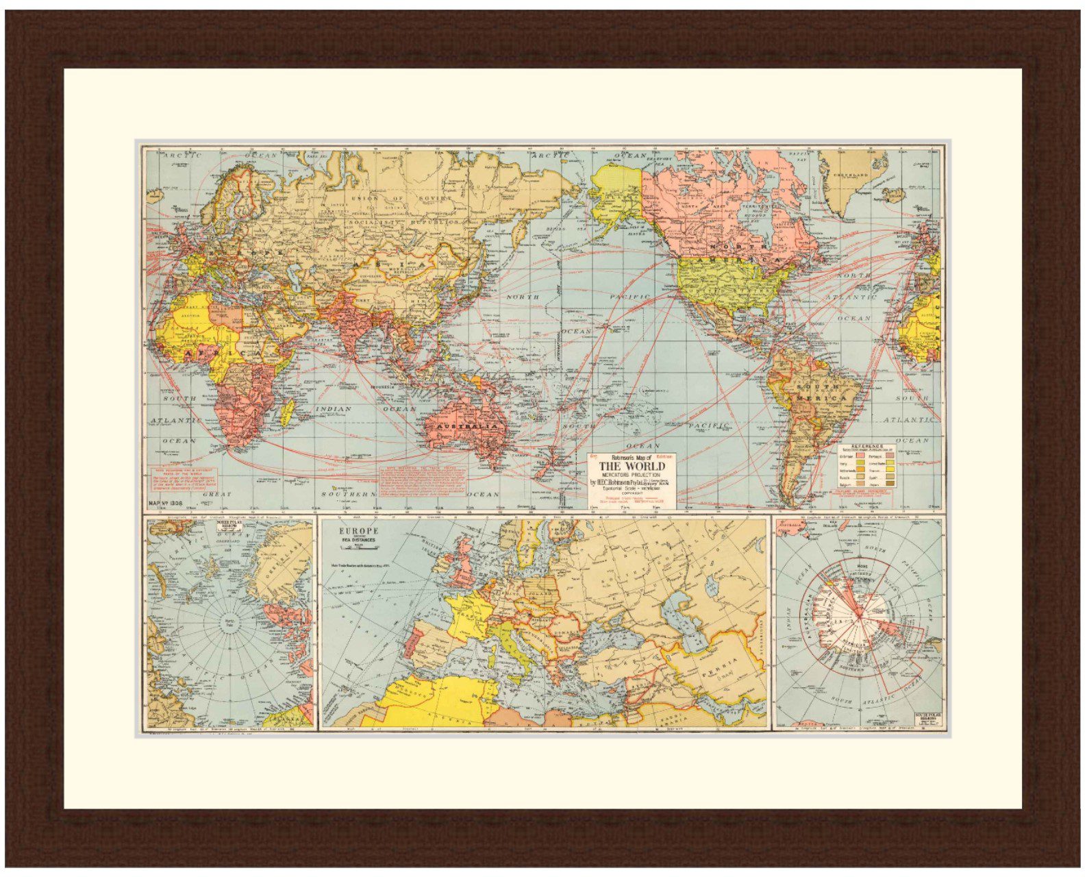 Map of the world, 1956 - Framed Print - Image 3
