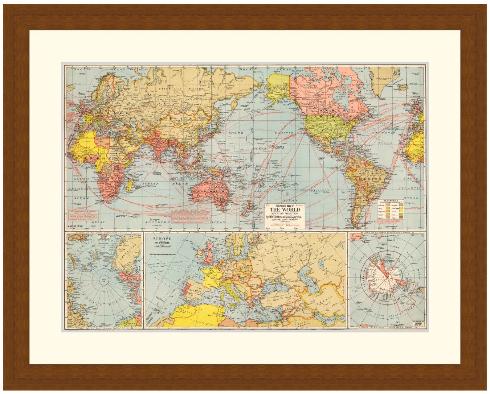 Map of the world, 1956 - Framed Print - Image 2