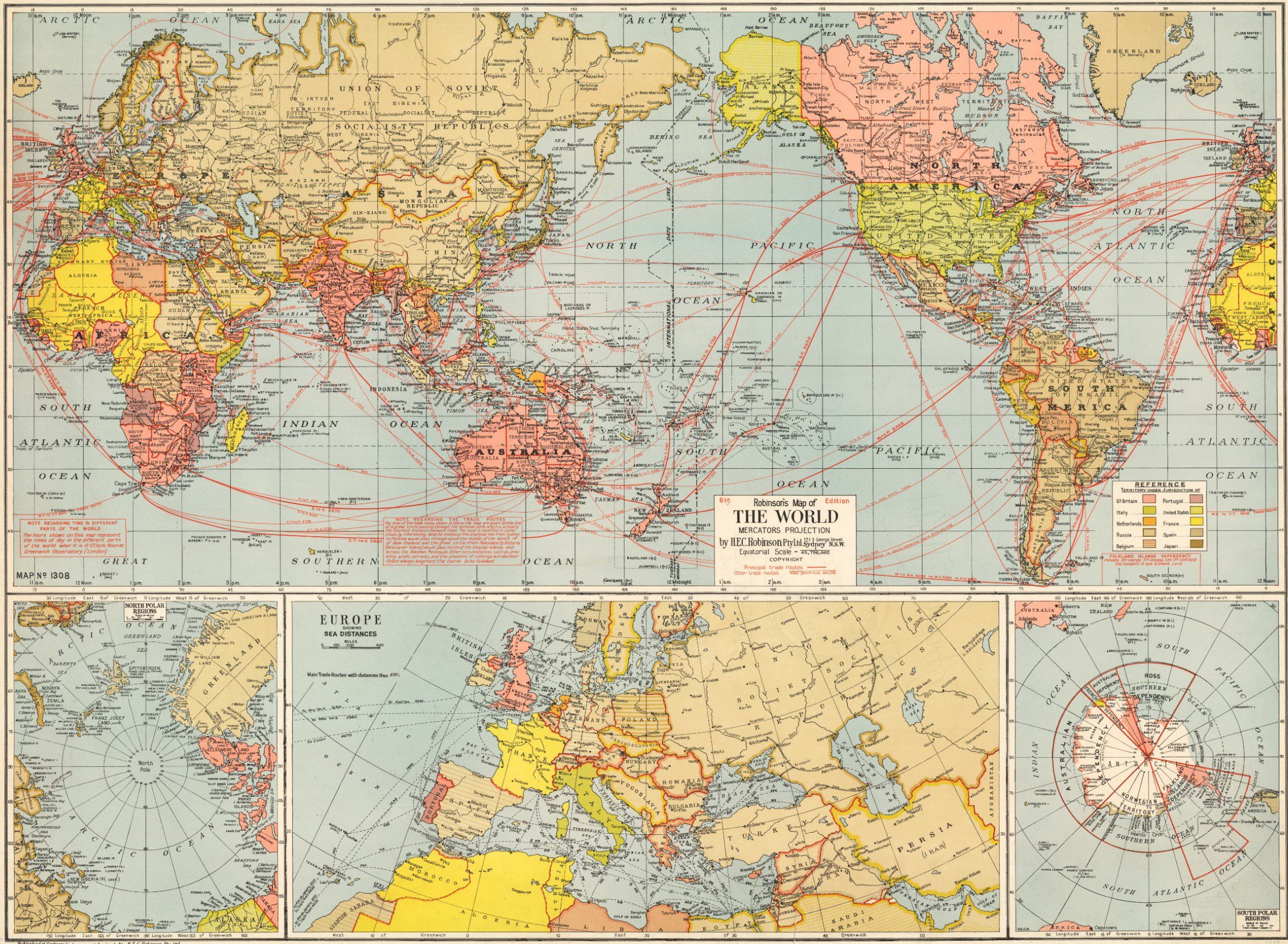 Map of the world, 1956 - Framed Print - Image 5